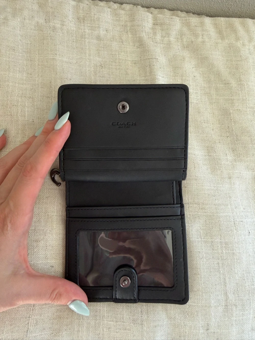 Coach Washed Dark Gray Denim Zip Wallet NWOT - Picture 10 of 12